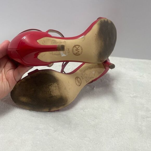 Michael Kors Simone Mid Sandal Patent Red Size 6 - Picture 6 of 8